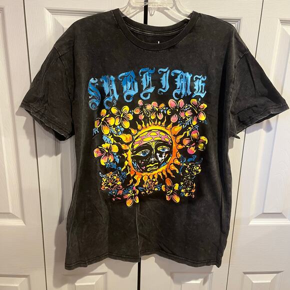 Sublime Sun Logo Graphic Tee Gray Large NWOT new without tags - Picture 1 of 5